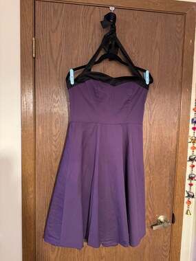 Dress Tells size Large Gothic rockabilly pin-up 1950s style purple and black hau